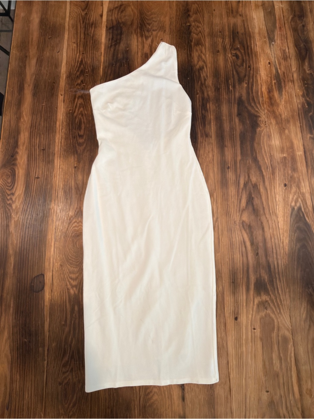 NWOT Elegant One-Shoulder White Midi Dress